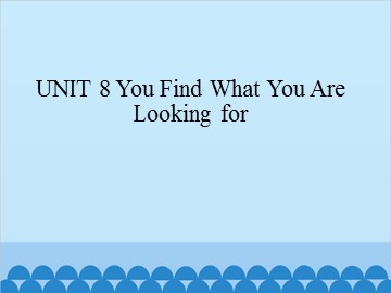 UNIT 8 You Find What You Are Looking for_课件1