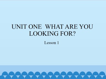 UNIT ONE  WHAT ARE YOU LOOKING FOR?-Lesson 1_课件1