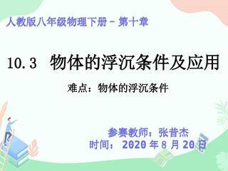 物体的浮沉条件及应用(示范课例)