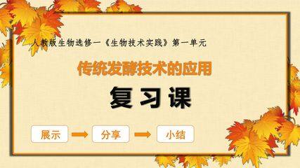 《传统发酵技术的应用》复习课ppt