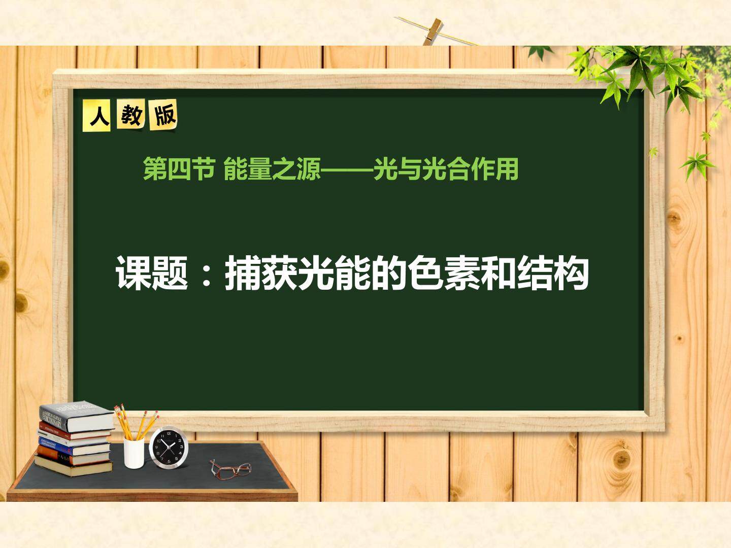 一  捕获光能的色素和结构