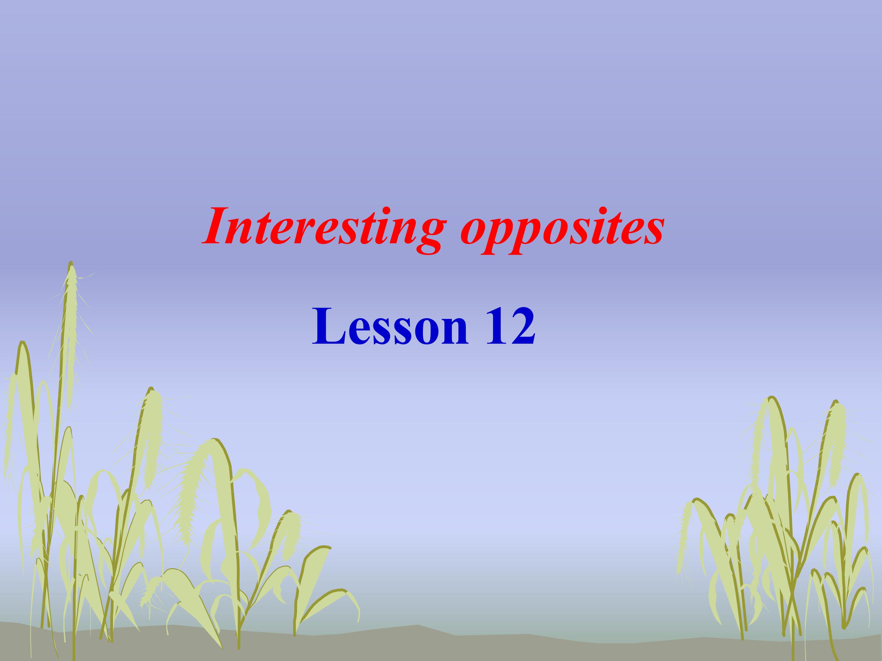 Unit2 Interesting opposites Lesson12