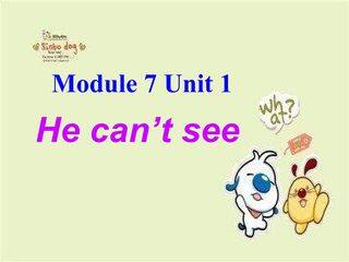 He can't see。