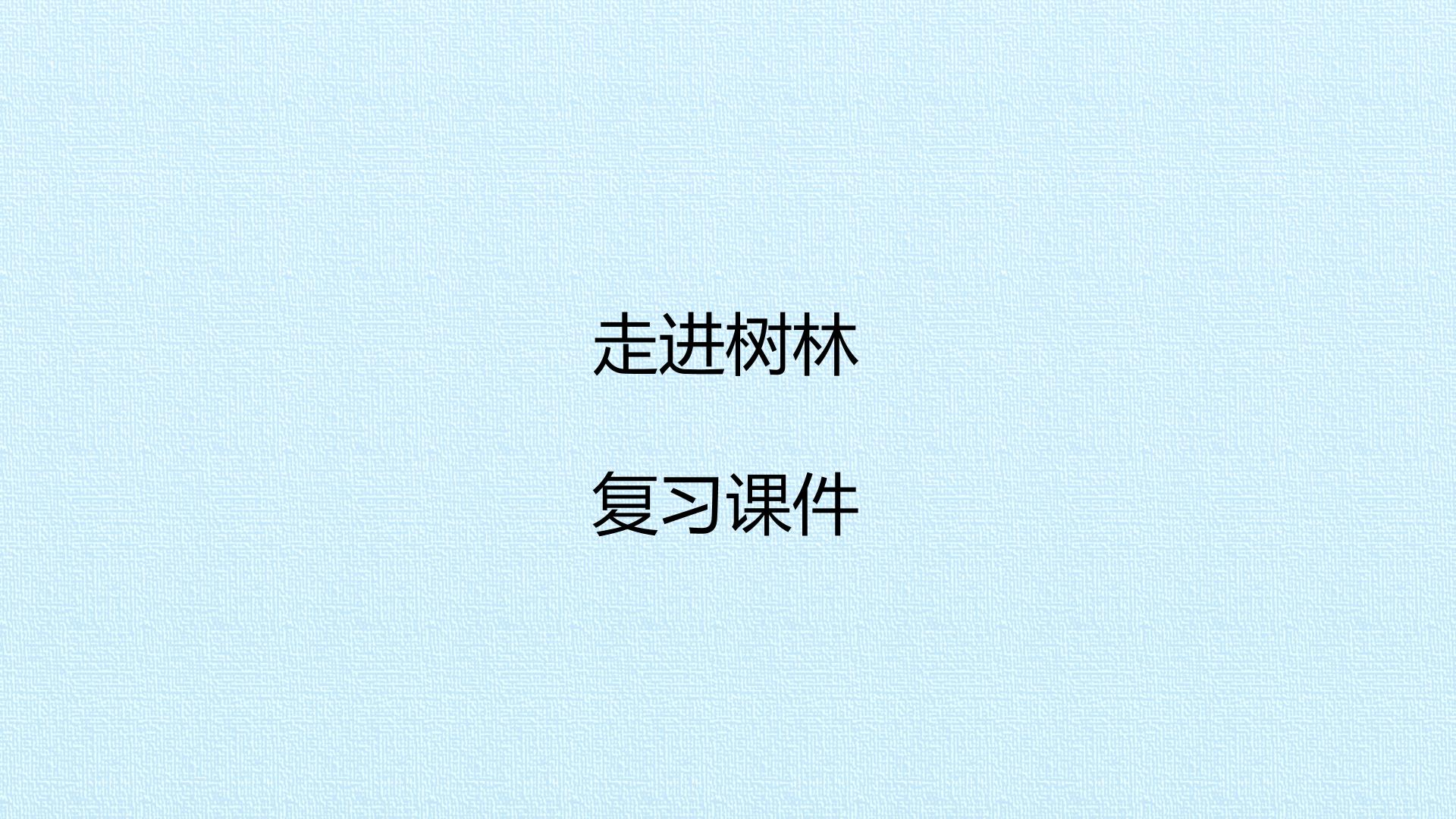 走进树林 复习课件