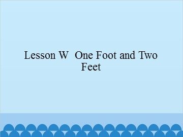 Lesson W  One Foot and Two Feet_课件1