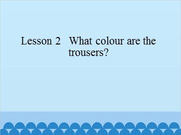Lesson 2   What colour are the trousers?_课件1