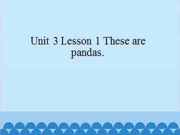 Unit 3 Lesson 1 These are pandas_课件1