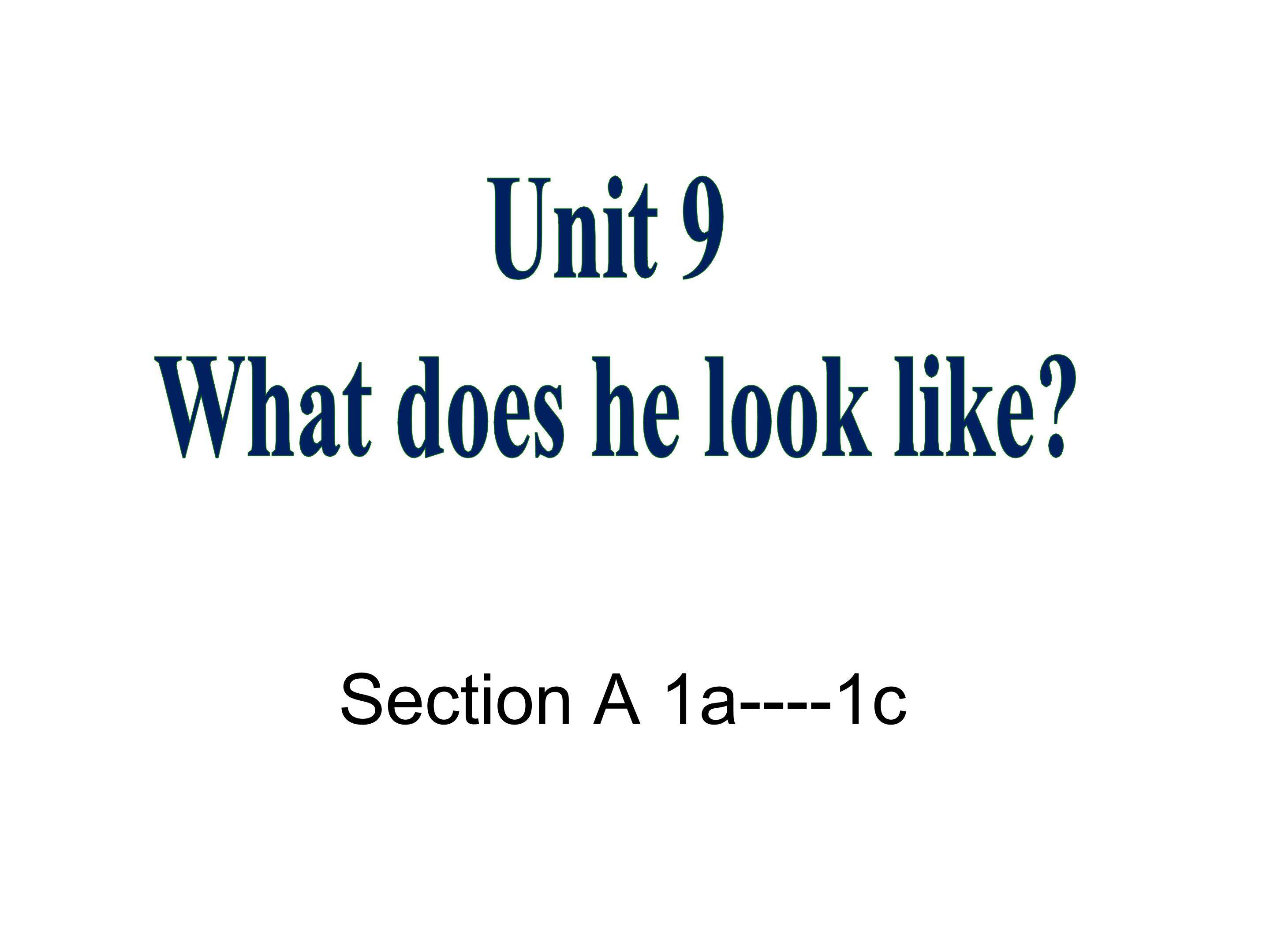 Unit 9 What does he look like? Section A