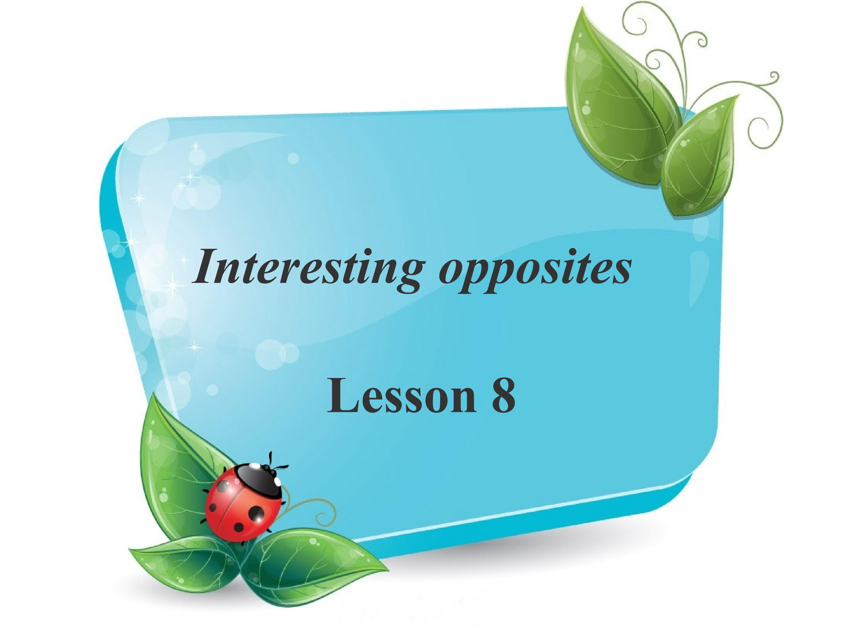 Unit2 Interesting opposites Lesson8