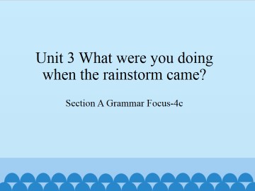 Unit 3 What were you doing when the rainstorm came?-SectionA Grammar Focus-4c_课件1