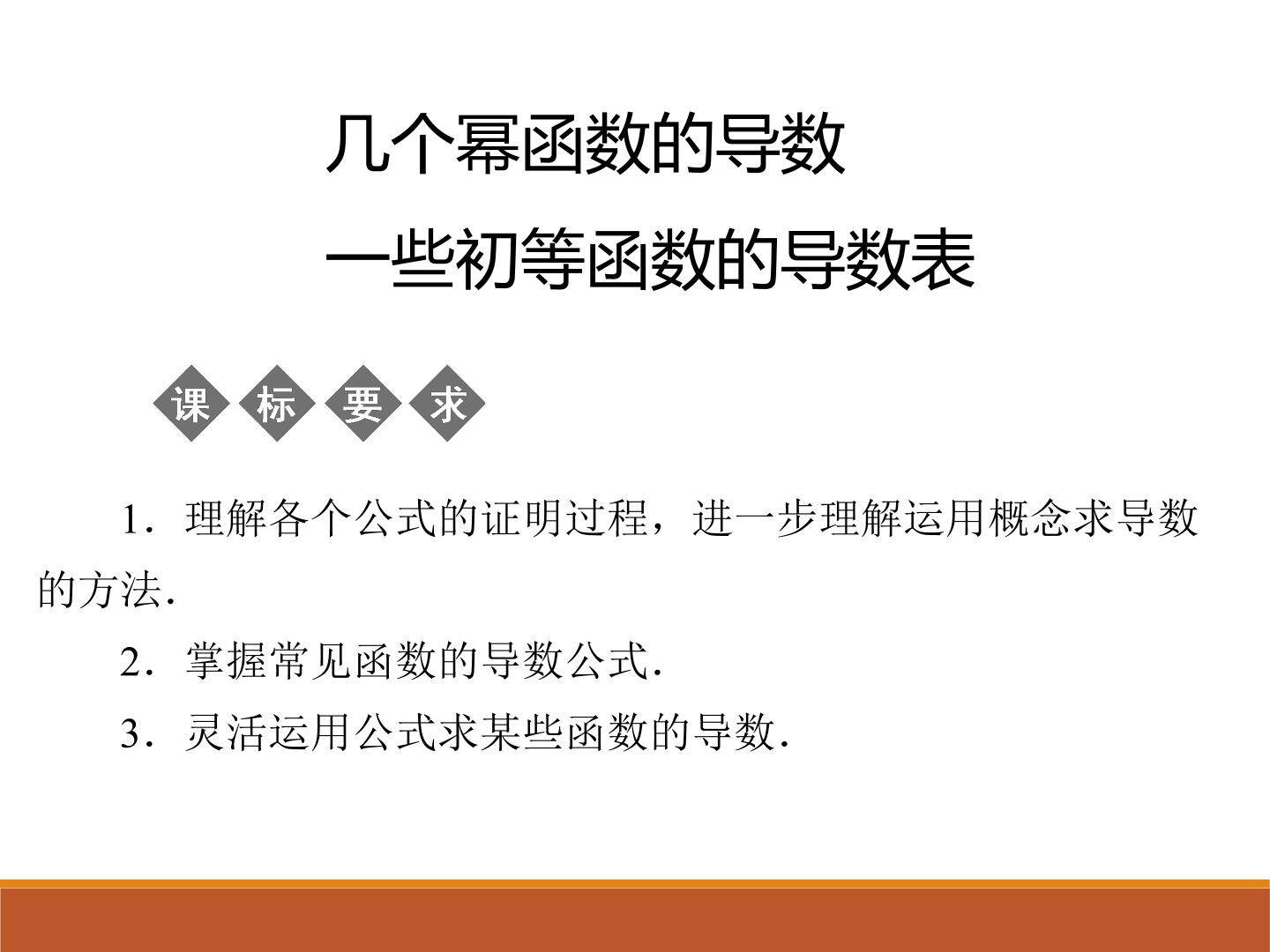 几个幂函数的导数_课件1