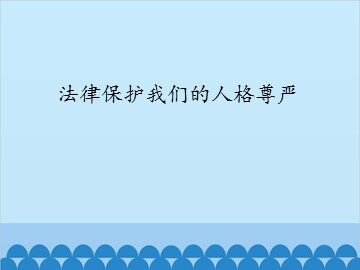 法律保护我们的人格尊严_课件1