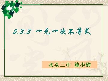 浙教版5.3一元一次不等式（3）