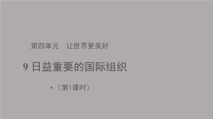 6年级下册道德与法治部编版课件第四单元 9 日益重要的国际组织