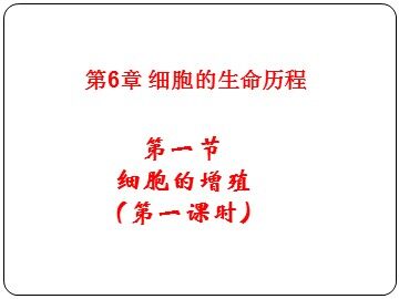 第1节  细胞的增殖