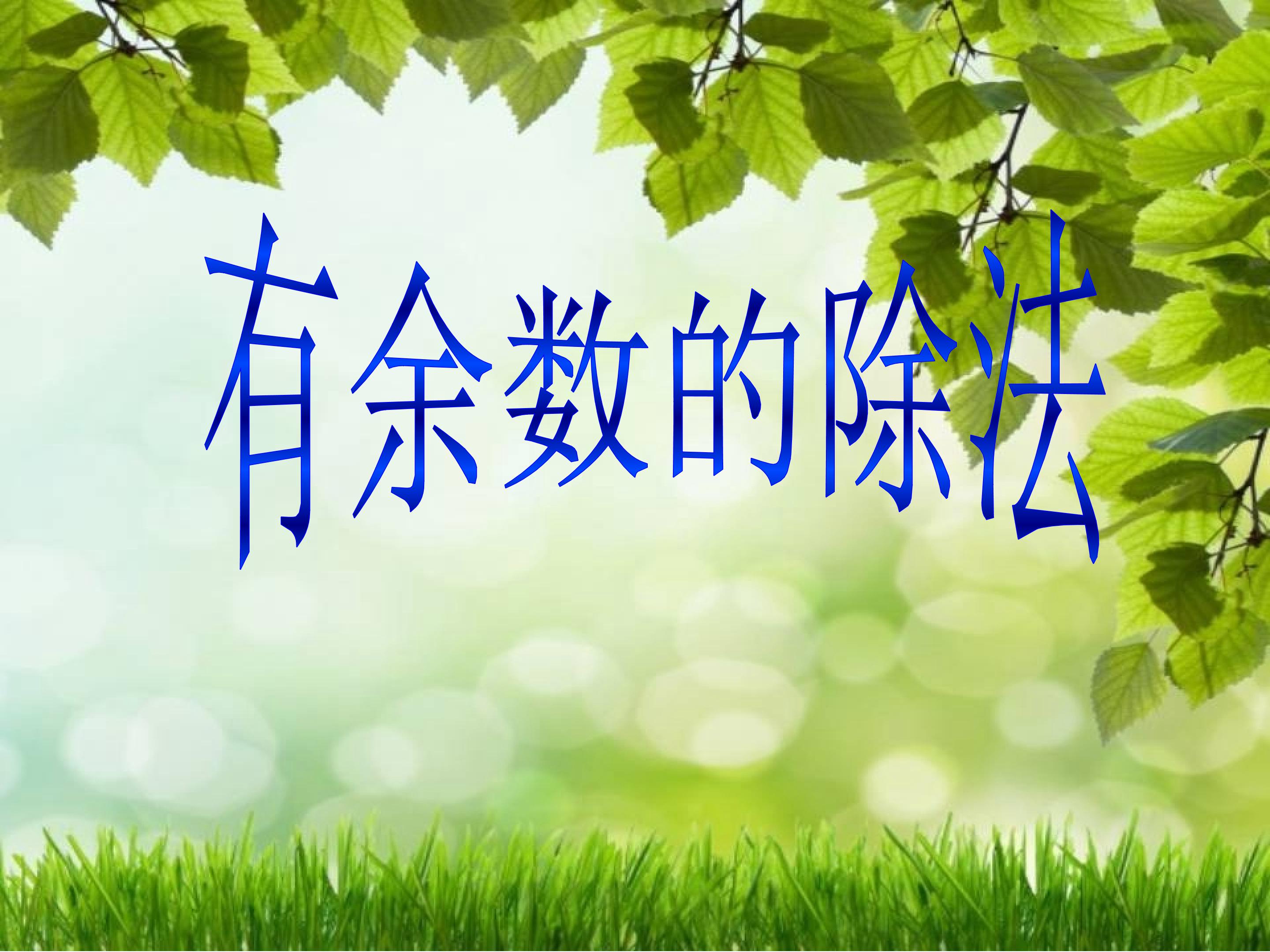 有余数的除法