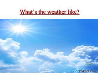Unit 2 What's the weather like?