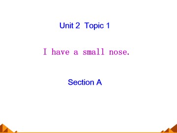 Topic 1. I have a small nose._课件1