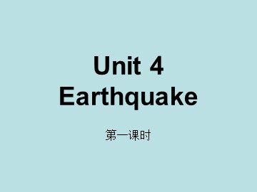 Unit 4 Earthquakes
