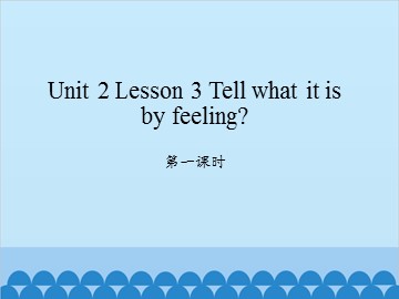 unit 2 Lesson 3 Tell what it is by feeling 第一课时_课件1