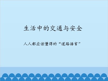 生活中的交通与安全-人人都应该懂得的“道路语言”_课件1