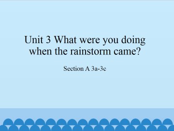 Unit 3 What were you doing when the rainstorm came?-SectionA 3a-3c_课件1