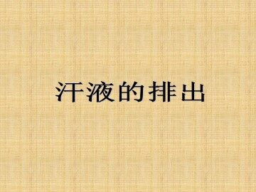 汗液的排出_课件3