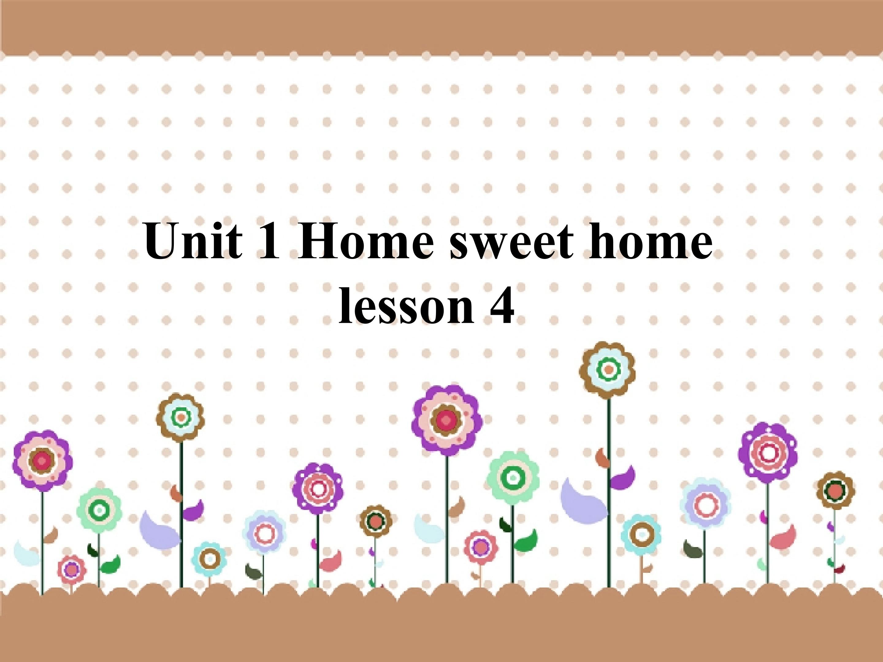 Unit 1 Home sweet home Lesson 4