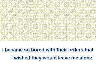 I became so bored with their orders that I wished they would leave me alone._课件1