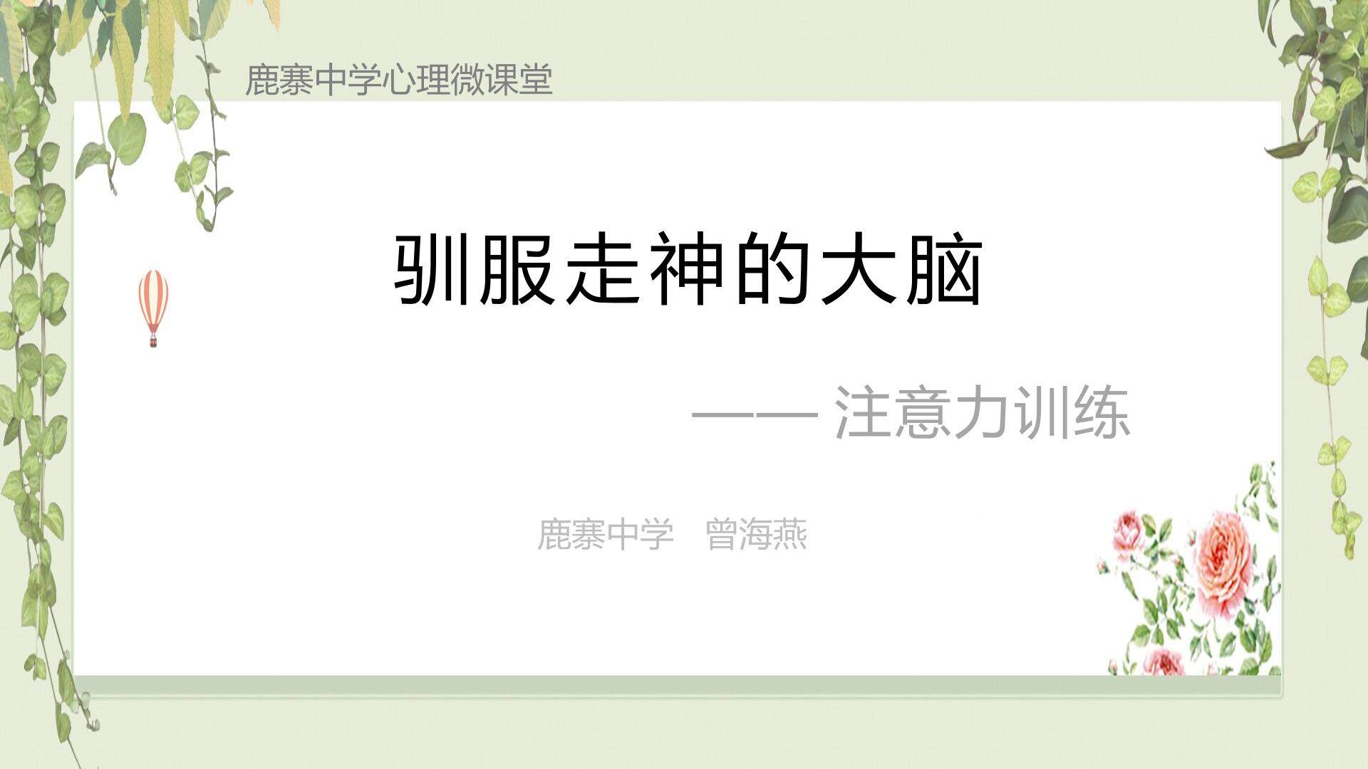 驯服走神的大脑