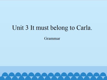 Unit 3   It must belong to Carla.-Grammar_课件1