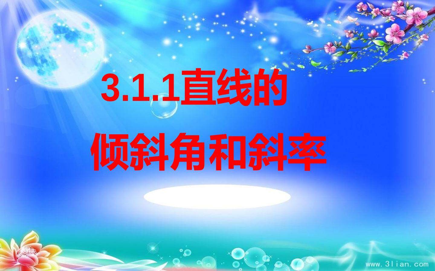 直线的倾斜角和斜率