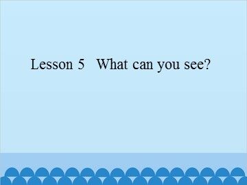 Lesson 5   What can you see?_课件1