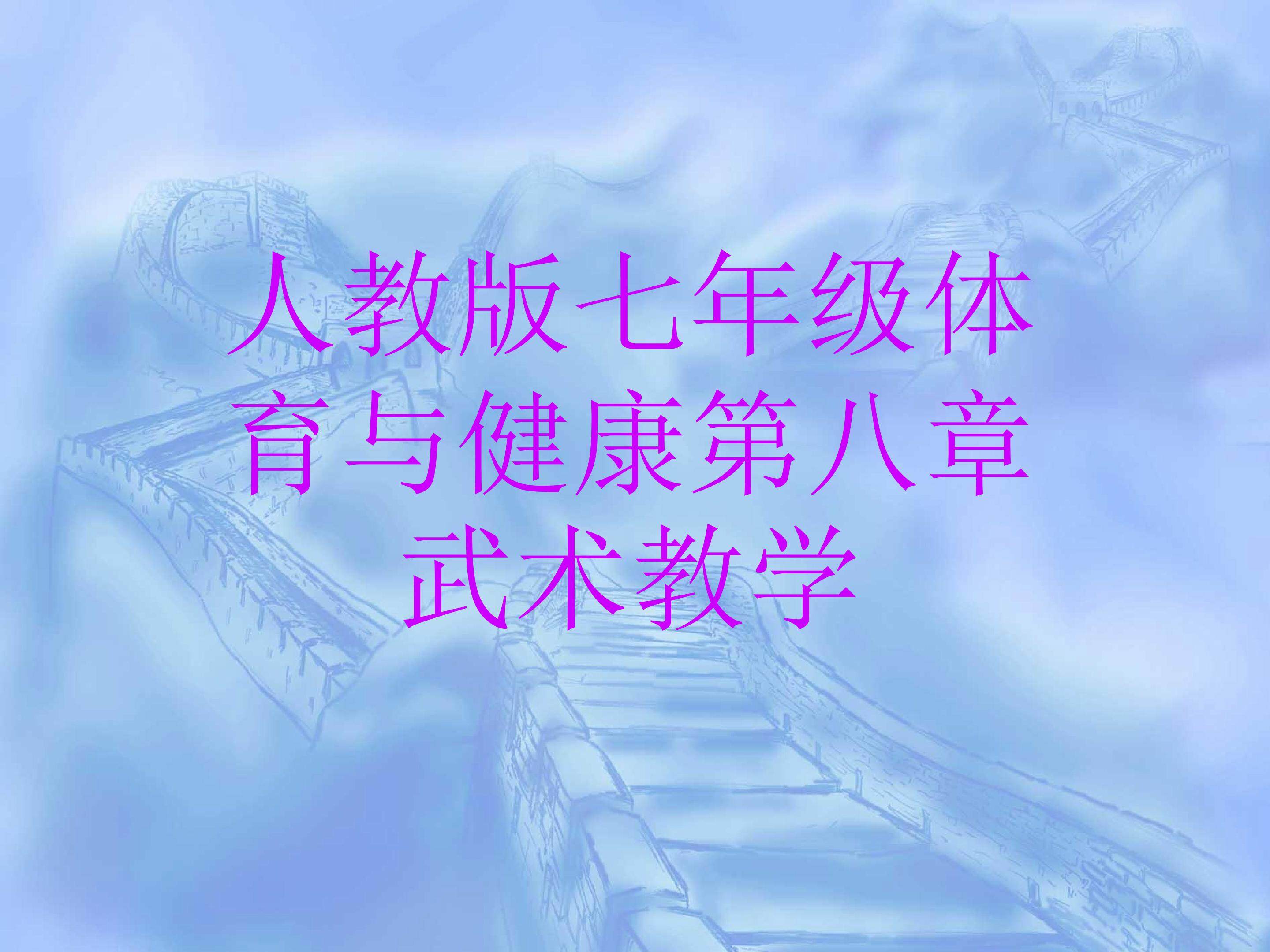 人教版七年级体育与健康第八章武术教学