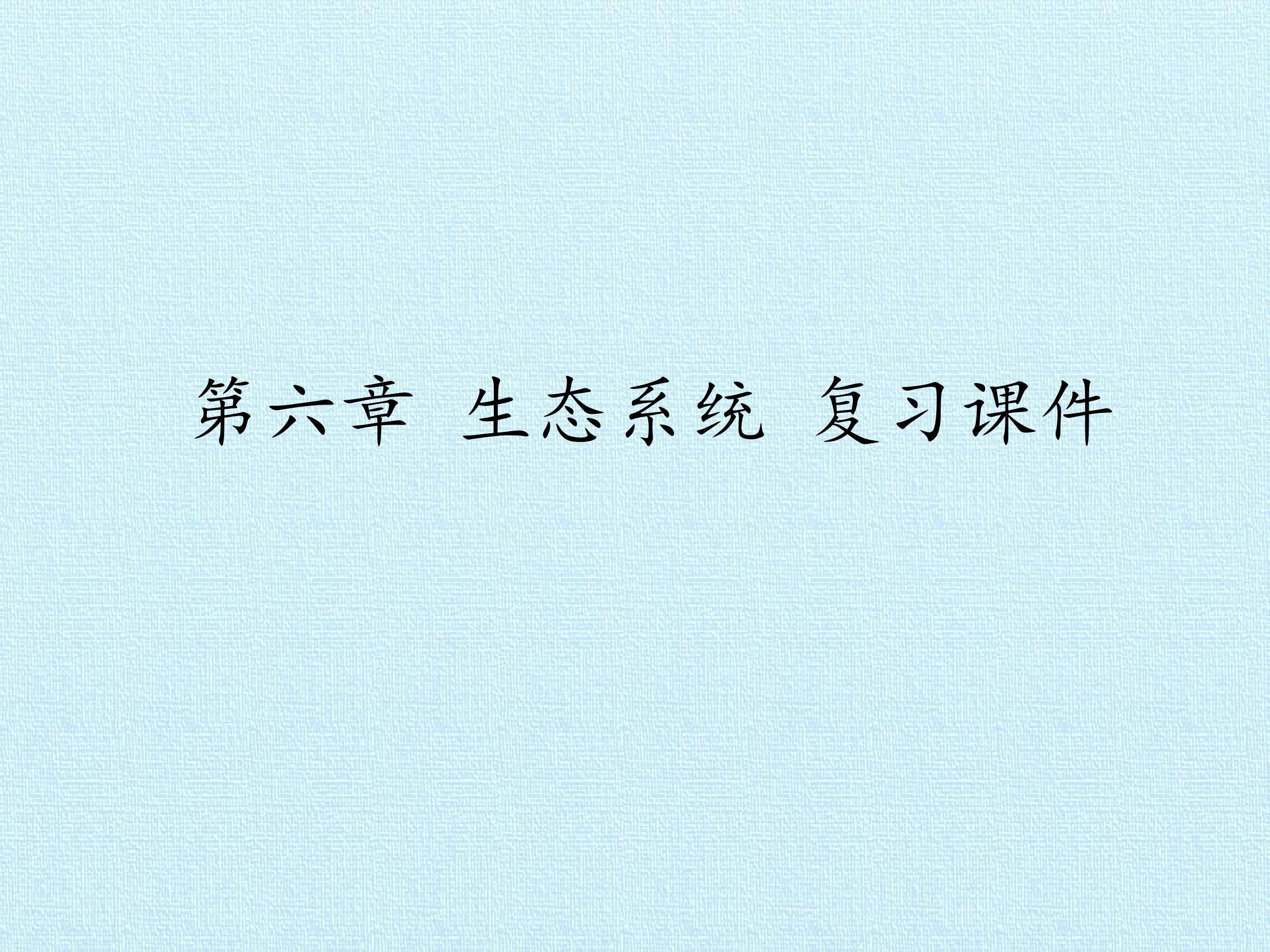 第六章 生态系统 复习课件