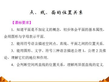 点、线、面的位置关系_课件1