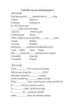 【课后作业】7年级下册英语人教版Unit 11 Section A