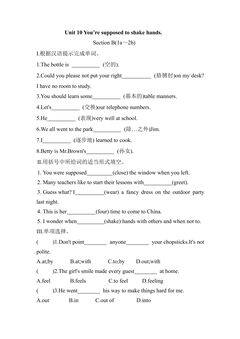 【★★】9年级英语人教全一册课时练Unit 10 You're supposed to shake hands Section B 01
