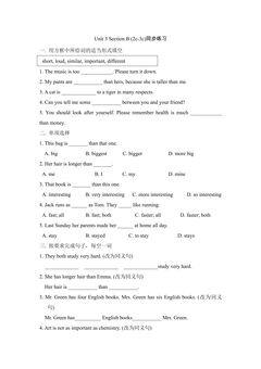 Unit 3 Section B (2c-3c)同步练习