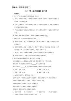 【★★★】部编版七年级下册语文课时练《24 带上她的眼睛》