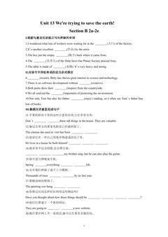 【★★】9年级英语人教全一册课时练Unit 13 We're trying to save the earth Section B 02