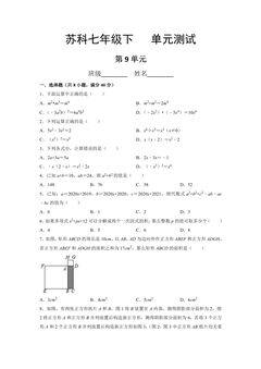 7年级数学苏科版下册第9单元复习《单元测试》03