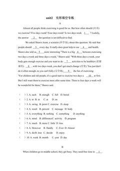 unit2  完形填空专练 01