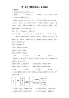 8年级下册道德与法治部编版单元测试第一单元 坚持宪法至上 02