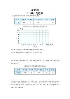 【★】六年级下册数学人教版课时练第6单元《6.3统计与概率》(含答案)