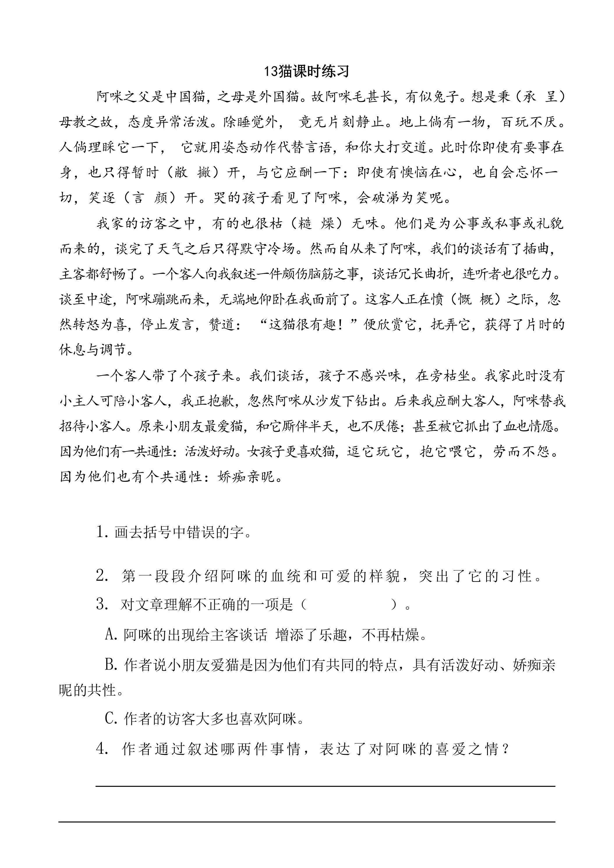13猫课时练习01