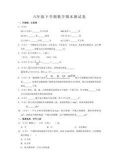 6年级下学期数学期末测试卷10