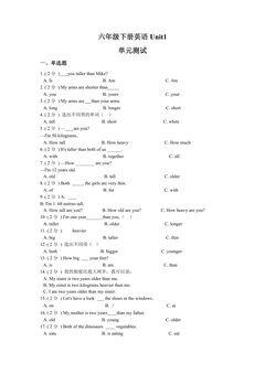 【单元测试】6年级下册英语人教版三年级起点Unit 1 03