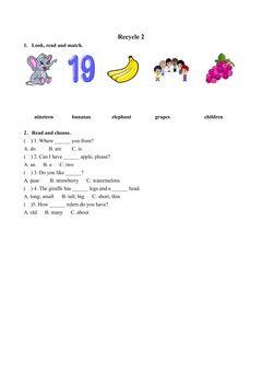 【★★】【课时练习】3年级下册英语人教版三年级起点Recycle 2 03