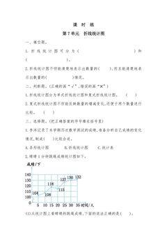 【★★】5年级下册数学人教版课时练第7单元《折线统计图》